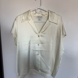 Rachel Zoe Ivory Satin Blouse